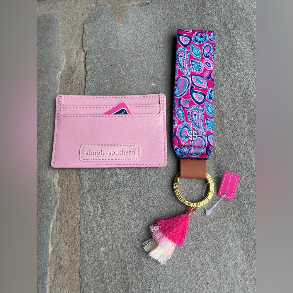 NWT Simply Southern Card Holder & Key Chain Set
